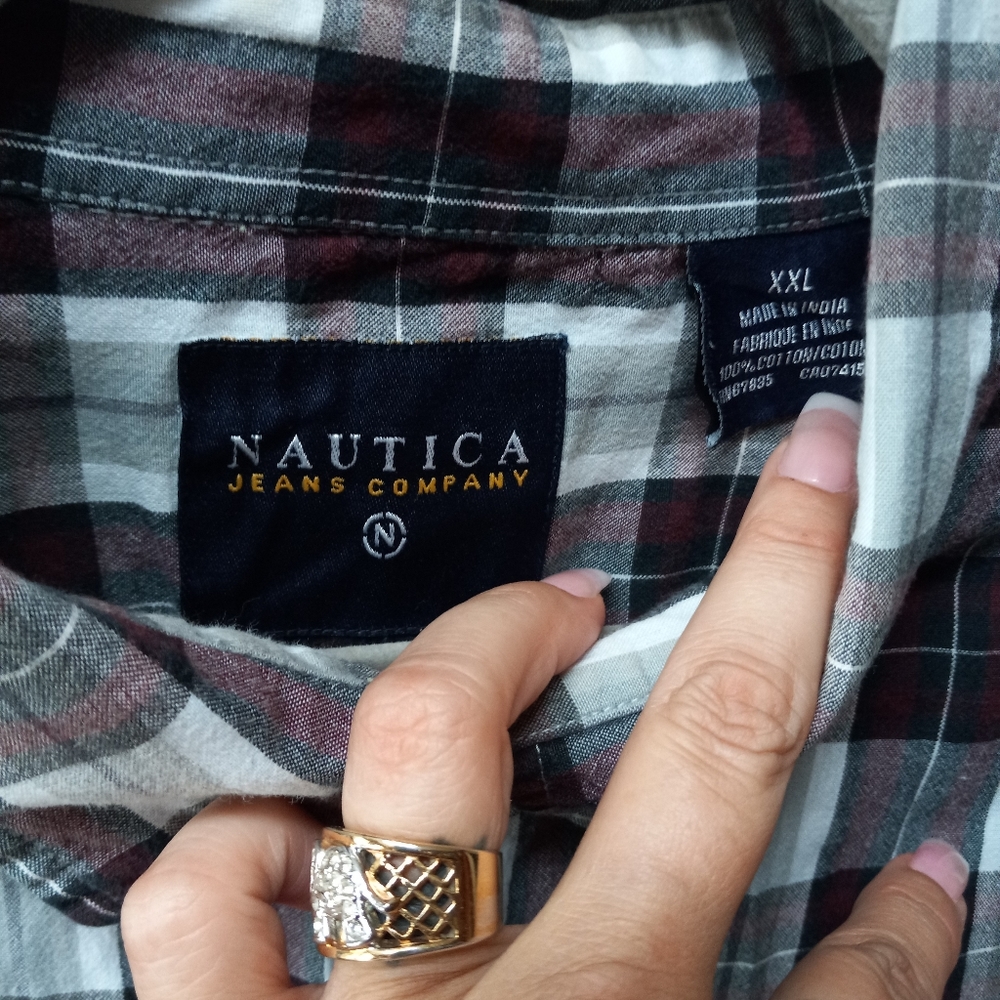 Nautica men's long sleeve button down dress shirt